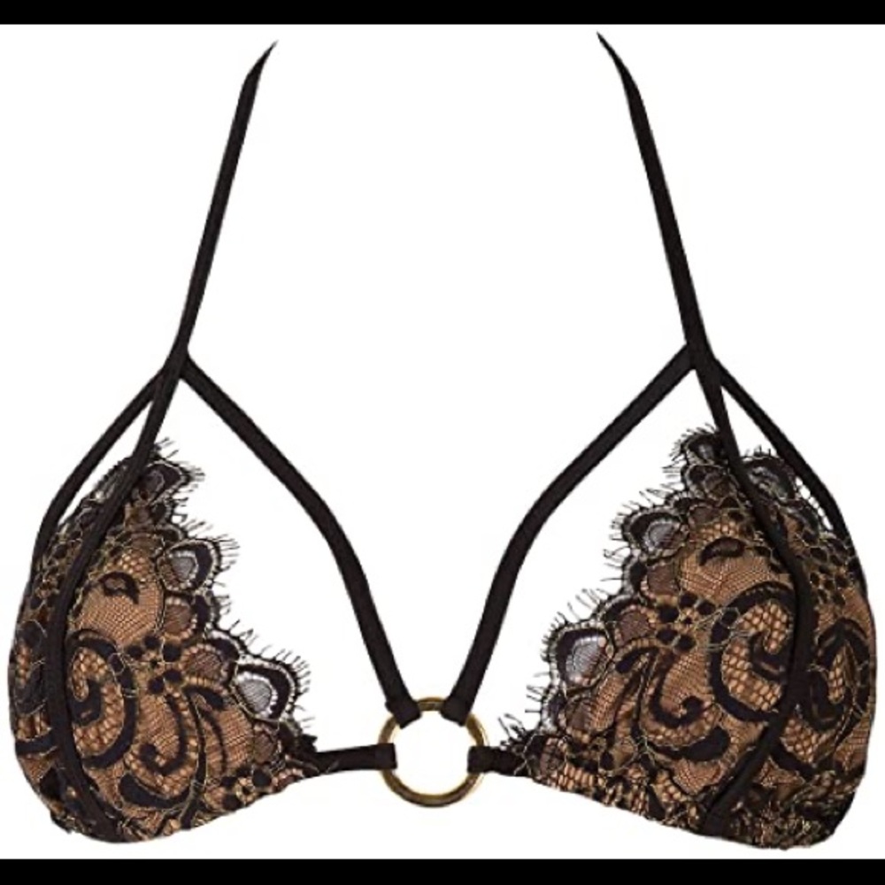 Beach Bunny Gunpowder & LACE Black Triangle TOP